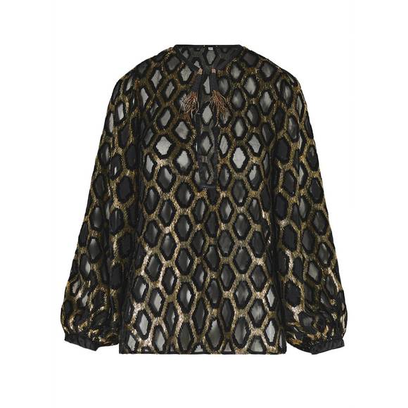 NEW JOHANNA ORTIZ women's bold simplicity top in gold/black - Picture 5 of 6